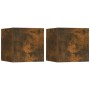 Muebles para TV de pared 2 uds roble ahumado 30,5x30x30 cm de vidaXL, Muebles TV - Ref: Foro24-815136, Precio: 43,29 €, Descu...