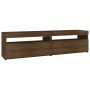 Mueble de TV con luces LED 2 uds roble marrón 75x35x40 cm de vidaXL, Muebles TV - Ref: Foro24-815128, Precio: 88,15 €, Descue...