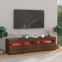 Mueble de TV con luces LED 2 uds roble marrón 75x35x40 cm de vidaXL, Muebles TV - Ref: Foro24-815128, Precio: 88,15 €, Descue...
