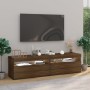 Mueble de TV con luces LED 2 uds roble marrón 75x35x40 cm de vidaXL, Muebles TV - Ref: Foro24-815128, Precio: 88,15 €, Descue...