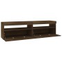 Mueble de TV con luces LED 2 uds roble marrón 75x35x40 cm de vidaXL, Muebles TV - Ref: Foro24-815128, Precio: 88,15 €, Descue...
