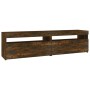 Mueble de TV con luces LED 2 uds roble ahumado 75x35x40 cm de vidaXL, Muebles TV - Ref: Foro24-815124, Precio: 99,70 €, Descu...