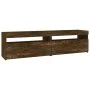 Mueble de TV con luces LED 2 uds roble ahumado 75x35x40 cm de vidaXL, Muebles TV - Ref: Foro24-815124, Precio: 98,09 €, Descu...