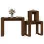 Mesas apilables 3 pzas madera contrachapada color roble marrón de vidaXL, Mesas auxiliares - Ref: Foro24-815224, Precio: 42,3...