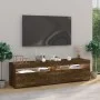 Mueble de TV con luces LED 2 uds roble ahumado 75x35x40 cm de vidaXL, Muebles TV - Ref: Foro24-815124, Precio: 98,09 €, Descu...