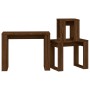 Mesas apilables 3 pzas madera contrachapada color roble marrón de vidaXL, Mesas auxiliares - Ref: Foro24-815224, Precio: 42,9...