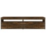 Mueble de TV con luces LED 2 uds roble ahumado 75x35x40 cm de vidaXL, Muebles TV - Ref: Foro24-815124, Precio: 99,70 €, Descu...