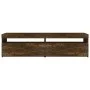 Mueble de TV con luces LED 2 uds roble ahumado 75x35x40 cm de vidaXL, Muebles TV - Ref: Foro24-815124, Precio: 98,09 €, Descu...