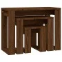 Stackable tables 3 pieces brown oak plywood by vidaXL, Side tables - Ref: Foro24-815224, Price: 42,33 €, Discount: %