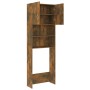 Armario de lavadora color roble ahumado 64x25,5x190 cm de vidaXL, Accesorios para lavadoras y secadoras - Ref: Foro24-815069,...