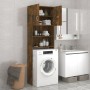 Armario de lavadora color roble ahumado 64x25,5x190 cm de vidaXL, Accesorios para lavadoras y secadoras - Ref: Foro24-815069,...