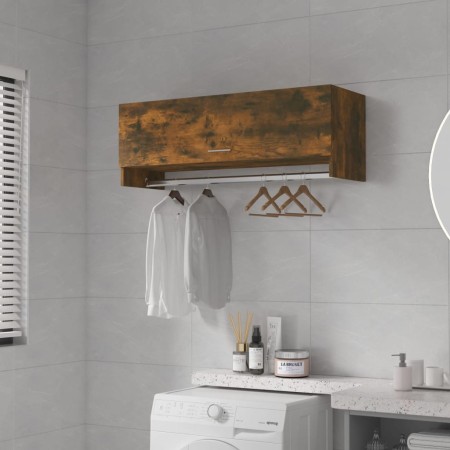 Armario madera contrachapada color roble ahumado 100x32,5x35 cm de vidaXL, Armarios roperos - Ref: Foro24-815213, Precio: 57,...