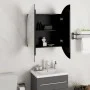 Armario de baño con espejo redondo y LED negro 54x54x17,5 cm de vidaXL, Tocadores de baño - Ref: Foro24-345588, Precio: 130,3...