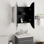 Armario de baño con espejo redondo y LED negro 54x54x17,5 cm de vidaXL, Tocadores de baño - Ref: Foro24-345588, Precio: 132,5...