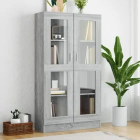 Vitrina madera contrachapada gris Sonoma 82,5x30,5x150 cm de vidaXL, Librerías y estanterías - Ref: Foro24-815118, Precio: 12...
