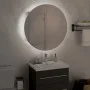 Armario de baño con espejo redondo y LED blanco 47x47x17,5 cm de vidaXL, Tocadores de baño - Ref: Foro24-345583, Precio: 111,...