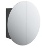 Armario de baño con espejo redondo y LED negro 47x47x17,5 cm de vidaXL, Tocadores de baño - Ref: Foro24-345584, Precio: 114,0...