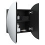 Armario de baño con espejo redondo y LED negro 47x47x17,5 cm de vidaXL, Tocadores de baño - Ref: Foro24-345584, Precio: 114,0...