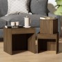 Mesas apilables 3 pzas madera contrachapada color roble marrón de vidaXL, Mesas auxiliares - Ref: Foro24-815227, Precio: 53,4...