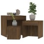 Mesas apilables 3 pzas madera contrachapada color roble marrón de vidaXL, Mesas auxiliares - Ref: Foro24-815227, Precio: 53,4...