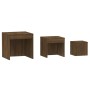Mesas apilables 3 pzas madera contrachapada color roble marrón de vidaXL, Mesas auxiliares - Ref: Foro24-815227, Precio: 53,4...