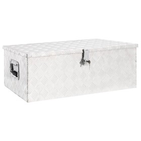 Caja de almacenaje de aluminio plateado 90x47x33,5 cm de vidaXL, Cajas de herramientas - Ref: Foro24-152254, Precio: 169,25 €...