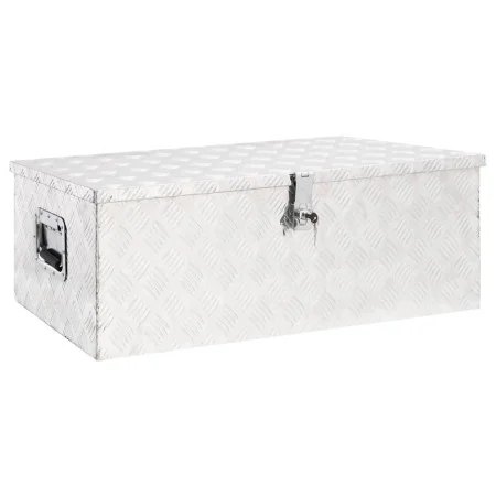 Aufbewahrungsbox aus silbernem Aluminium, 90 x 47 x 33,5 cm von vidaXL, Werkzeugkästen - Ref: Foro24-152254, Preis: 162,41 €,...