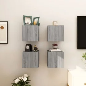 Wall TV cabinets 4 pcs Sonoma gray 30.5x30x30 cm by vidaXL, TV Furniture - Ref: Foro24-815140, Price: 87,08 €, Discount: %