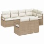 Conjunto de sofá de jardín 7 pcs Beige Poliratán en Sofás de exterior | Comprar online en Foru.es
