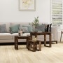 Mesas apilables 3 pzas madera contrachapada color roble ahumado de vidaXL, Mesas auxiliares - Ref: Foro24-815222, Precio: 40,...