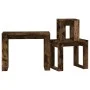 Mesas apilables 3 pzas madera contrachapada color roble ahumado de vidaXL, Mesas auxiliares - Ref: Foro24-815222, Precio: 38,...