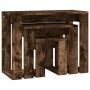 Mesas apilables 3 pzas madera contrachapada color roble ahumado de vidaXL, Mesas auxiliares - Ref: Foro24-815222, Precio: 40,...