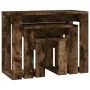 Mesas apilables 3 pzas madera contrachapada color roble ahumado de vidaXL, Mesas auxiliares - Ref: Foro24-815222, Precio: 38,...