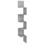 Estantería de esquina de pared gris Sonoma 20x20x127,5 cm de vidaXL, Estantes y estanterías - Ref: Foro24-815211, Precio: 36,...
