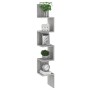 Estantería de esquina de pared gris Sonoma 20x20x127,5 cm de vidaXL, Estantes y estanterías - Ref: Foro24-815211, Precio: 36,...