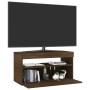 Mueble de TV con luces LED roble marrón 75x35x40 cm de vidaXL, Muebles TV - Ref: Foro24-815127, Precio: 51,84 €, Descuento: %
