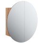 Armario de baño con espejo redondo y LED roble 40x40x17,5 cm de vidaXL, Tocadores de baño - Ref: Foro24-345582, Precio: 158,7...