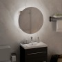 Armario de baño con espejo redondo y LED roble 40x40x17,5 cm de vidaXL, Tocadores de baño - Ref: Foro24-345582, Precio: 158,7...