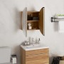 Armario de baño con espejo redondo y LED roble 40x40x17,5 cm de vidaXL, Tocadores de baño - Ref: Foro24-345582, Precio: 158,7...