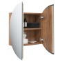 Armario de baño con espejo redondo y LED roble 40x40x17,5 cm de vidaXL, Tocadores de baño - Ref: Foro24-345582, Precio: 158,7...