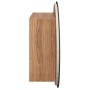 Armario de baño con espejo redondo y LED roble 40x40x17,5 cm de vidaXL, Tocadores de baño - Ref: Foro24-345582, Precio: 158,7...