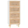 Aparador blanco madera pino maciza y ratán natural 40x30x90 cm de vidaXL, Aparadores - Ref: Foro24-345642, Precio: 153,94 €, ...