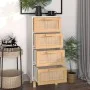 Aparador blanco madera pino maciza y ratán natural 40x30x90 cm de vidaXL, Aparadores - Ref: Foro24-345642, Precio: 153,94 €, ...