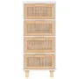 Aparador blanco madera pino maciza y ratán natural 40x30x90 cm de vidaXL, Aparadores - Ref: Foro24-345642, Precio: 153,94 €, ...