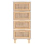Aparador blanco madera pino maciza y ratán natural 40x30x90 cm de vidaXL, Aparadores - Ref: Foro24-345642, Precio: 156,86 €, ...