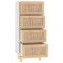 Aparador blanco madera pino maciza y ratán natural 40x30x90 cm de vidaXL, Aparadores - Ref: Foro24-345642, Precio: 153,94 €, ...