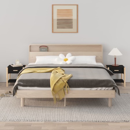 Mesitas de noche 2 uds madera contrachapada negro 42x38x45 cm de vidaXL, Mesitas de noche - Ref: Foro24-345657, Precio: 64,89...