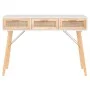 Solid pine wood and natural rattan console table, 105x30x75 cm by vidaXL, Side tables - Ref: Foro24-345627, Price: 130,12 €, ...