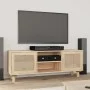 Mueble para TV madera maciza pino y ratán natural 105x30x40 cm de vidaXL, Muebles TV - Ref: Foro24-345617, Precio: 117,13 €, ...