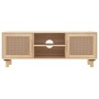 Mueble para TV madera maciza pino y ratán natural 105x30x40 cm de vidaXL, Muebles TV - Ref: Foro24-345617, Precio: 119,55 €, ...